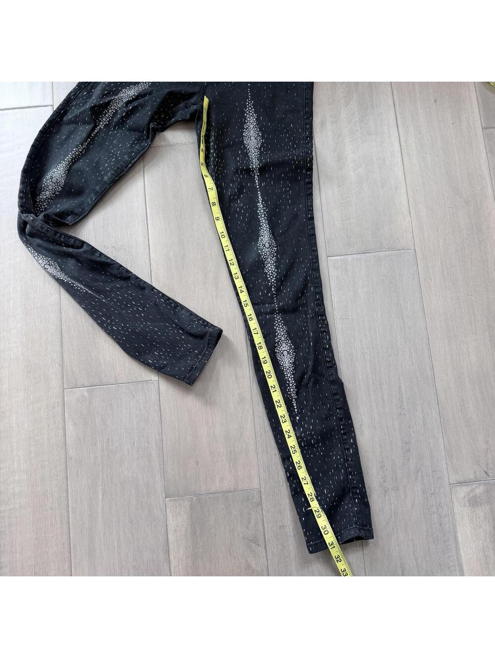 Kelly Wearstler Black Patterned Slim Jeans Size S - Picture 6 of 7
